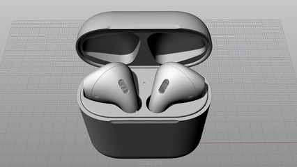 AirPods 苹果耳机高质量3D模型设计 犀牛建模与Keyshot渲染的完美结合